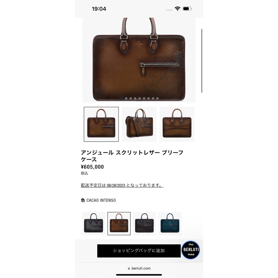 Berluti - 定価60,5万 ベルルッティ アンジュール スクリットレザー