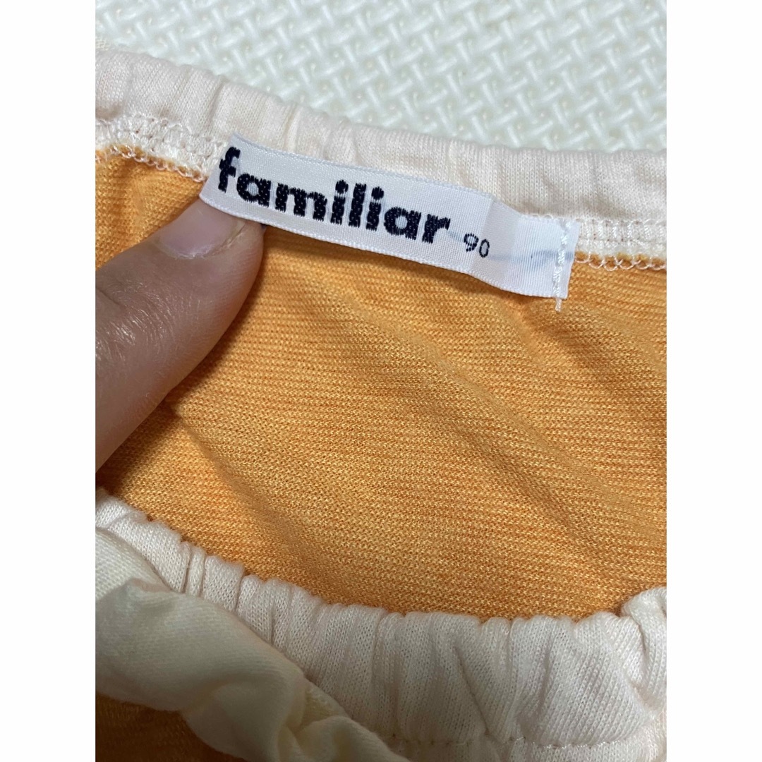 familiar(ファミリア)のfamiliar ノースリチュニック  90（80〜90）オレンジ キッズ/ベビー/マタニティのキッズ服女の子用(90cm~)(Tシャツ/カットソー)の商品写真