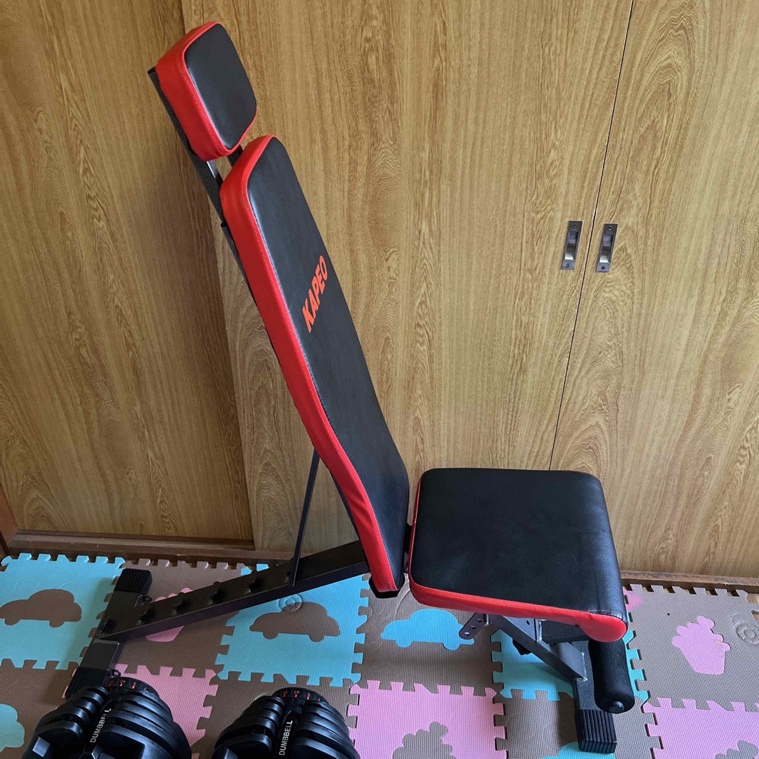 17段階可変式ダンベル(5〜40kg)×2+インクラインベンチ 耐荷重400KGの