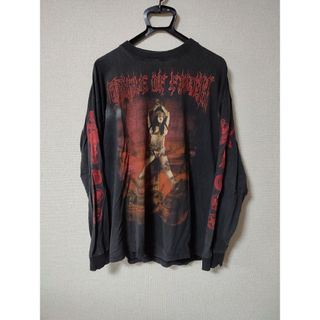 【値下げ不可】古着 90s cradle of filth ロンＴ ボロ(Tシャツ/カットソー(七分/長袖))