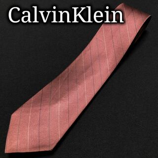 カルバンクライン(Calvin Klein)のカルバンクライン レジメンタル ピンク ネクタイ ナロータイ A103-Z01(ネクタイ)