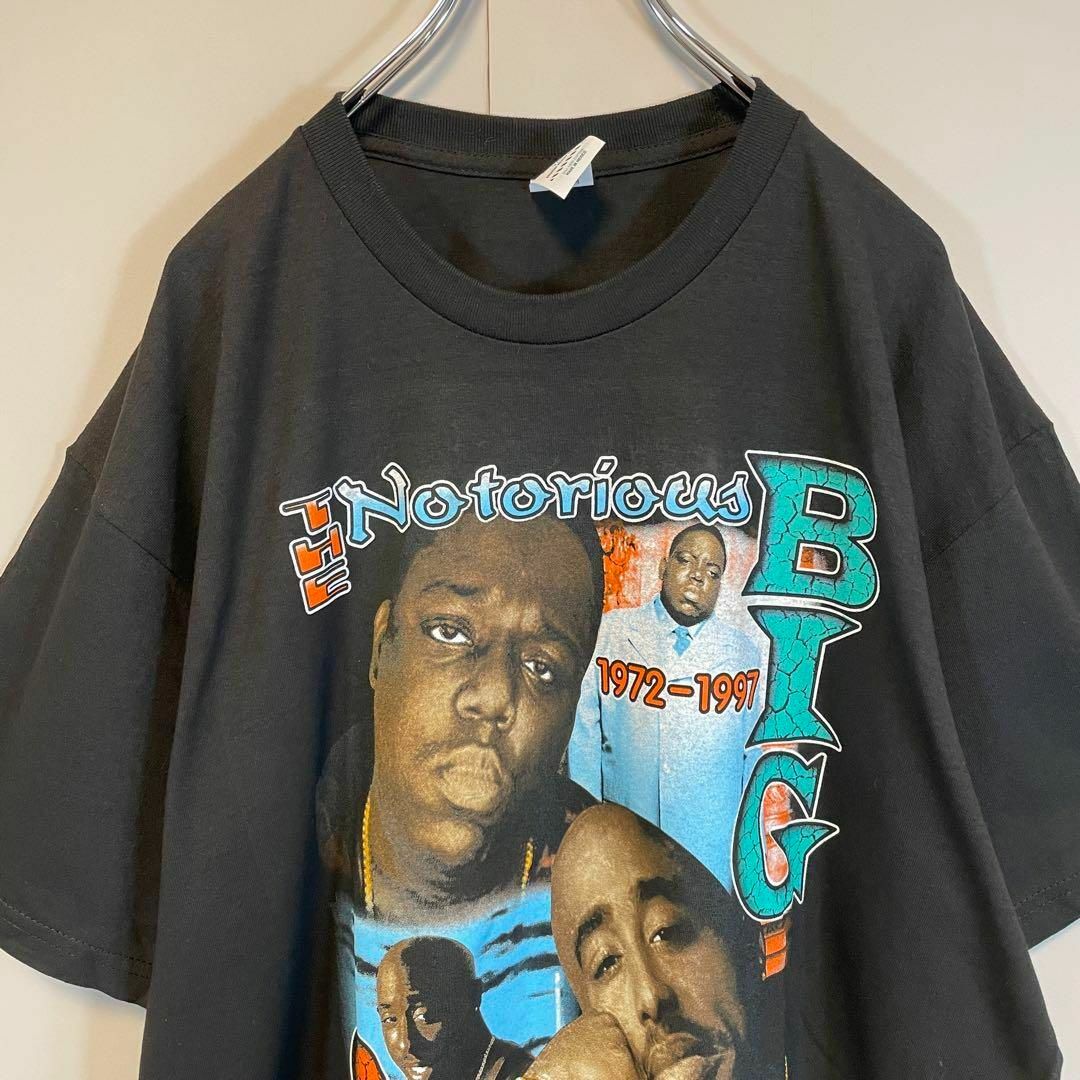 2PAC メキシコ製Tシャツオーバーサイズ黒ヒップホップ半袖ストリートXL