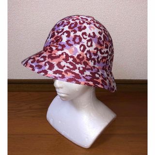 カンゴール(KANGOL)のL 美品 KANGOL カーニバル カジュアル バケットハット レオパード 豹柄(ハット)