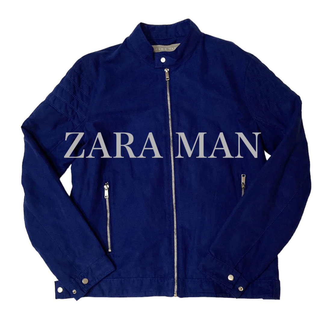 ZARA(ザラ)の【美品希少サイズ】ZARA MANスウェード調　ライダースジャケット　L〜XL メンズのジャケット/アウター(ライダースジャケット)の商品写真