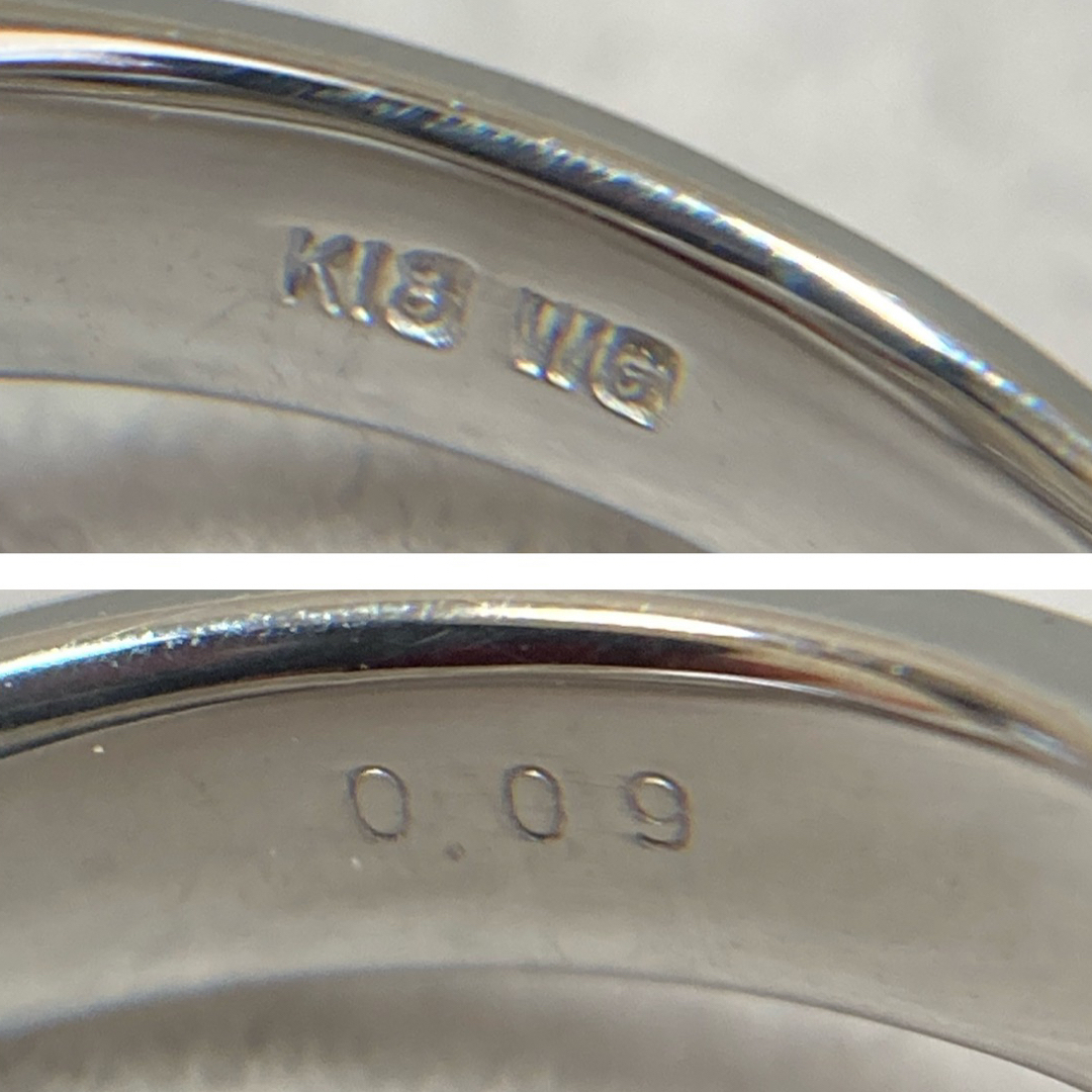 K18WG 0.09ct ハートデザインのダイヤモンドのリング　指輪 4