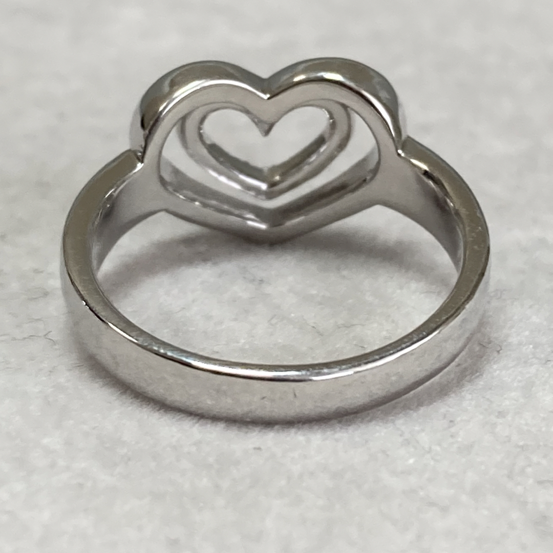 K18WG 0.09ct ハートデザインのダイヤモンドのリング　指輪 7