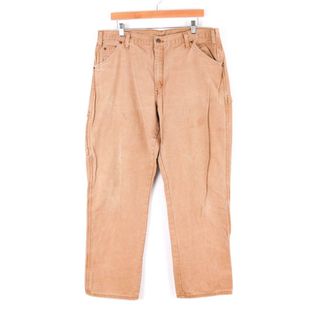 ディッキーズ(Dickies)のディッキーズ ワークパンツ チノパン 大きいサイズ ダック地 ボトムス コットン100% アメリカ古着 メンズ 38×32サイズ ベージュ Dickies(その他)