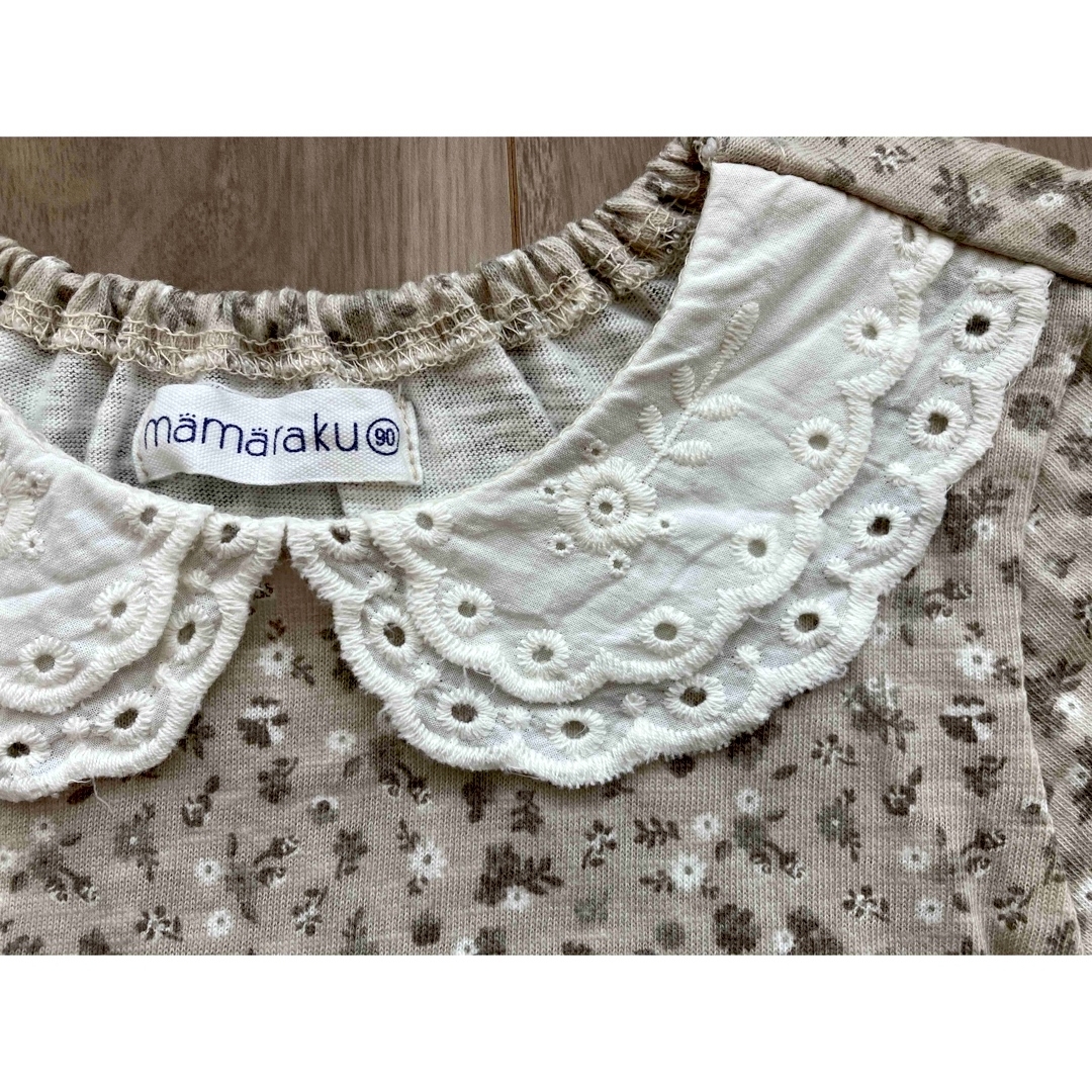 バースデイ 【バースデイ mamaraku】丸襟フリルがかわいい♡くすみ色花柄カットソー????の通販 by ゆっこ バースデイ 100cm mamaraku 花柄レーススカート