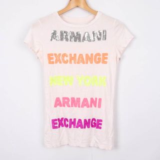 アルマーニエクスチェンジ(ARMANI EXCHANGE)のアルマーニエクスチェンジ Tシャツ 半袖 ロゴ スパンコール トップス ピマコットン100% レディース XSサイズ パープル ARMANI EXCHANGE(Tシャツ(半袖/袖なし))