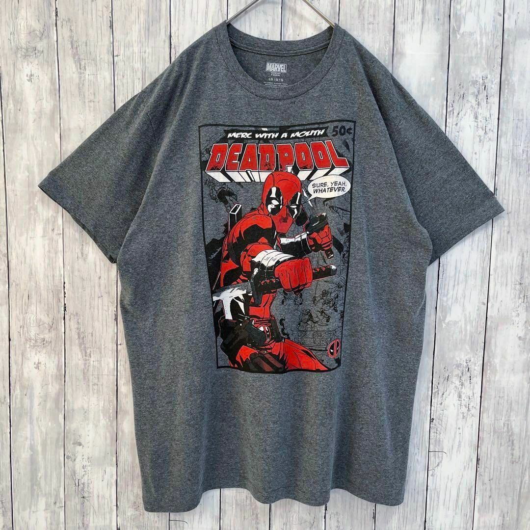 MARVEL(マーベル)のアメリカ古着MARVEL マーベル　オーバーサイズプリントTシャツ　サイズL 灰 メンズのトップス(Tシャツ/カットソー(半袖/袖なし))の商品写真