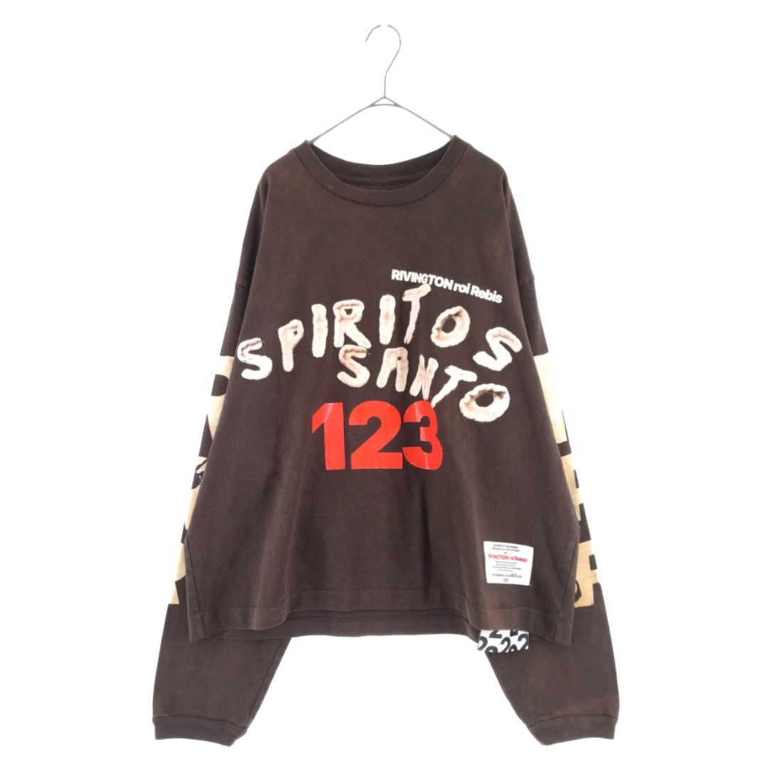 RRR123 RIVINGTON roi Rebis リヴィントンロイレビス SPIRITOS SANTO L／S TEE ロングスリーブTシャツ 長袖Tシャツ ブラウン