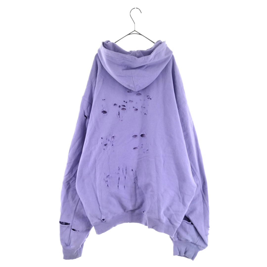 BALENCIAGA バレンシアガ 21SS Caps Destroyed Hoodie キャップスデストロイ フーディ パーカー パープル 659403 TKVB6
