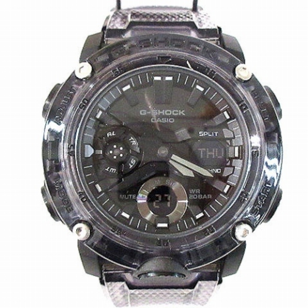 カシオジーショック 腕時計 スケルトン アナデジ 黒文字盤 GA-2000 黒