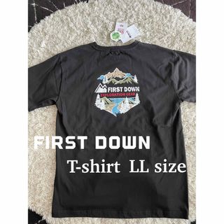 ファーストダウン(FIRST DOWN)の新品未使用 ファーストダウン バックプリントロゴTシャツ 黒  XL   タグ付(Tシャツ/カットソー(半袖/袖なし))