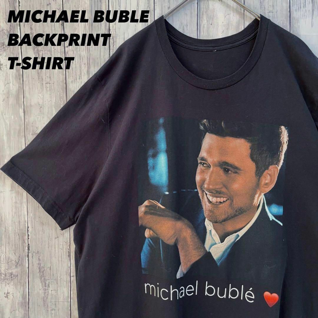 MUSIC TEE(ミュージックティー)のミュージックTシャツ古着　MICHAEL BUBLE ゆるだぼバックプリント　黒 メンズのトップス(Tシャツ/カットソー(半袖/袖なし))の商品写真