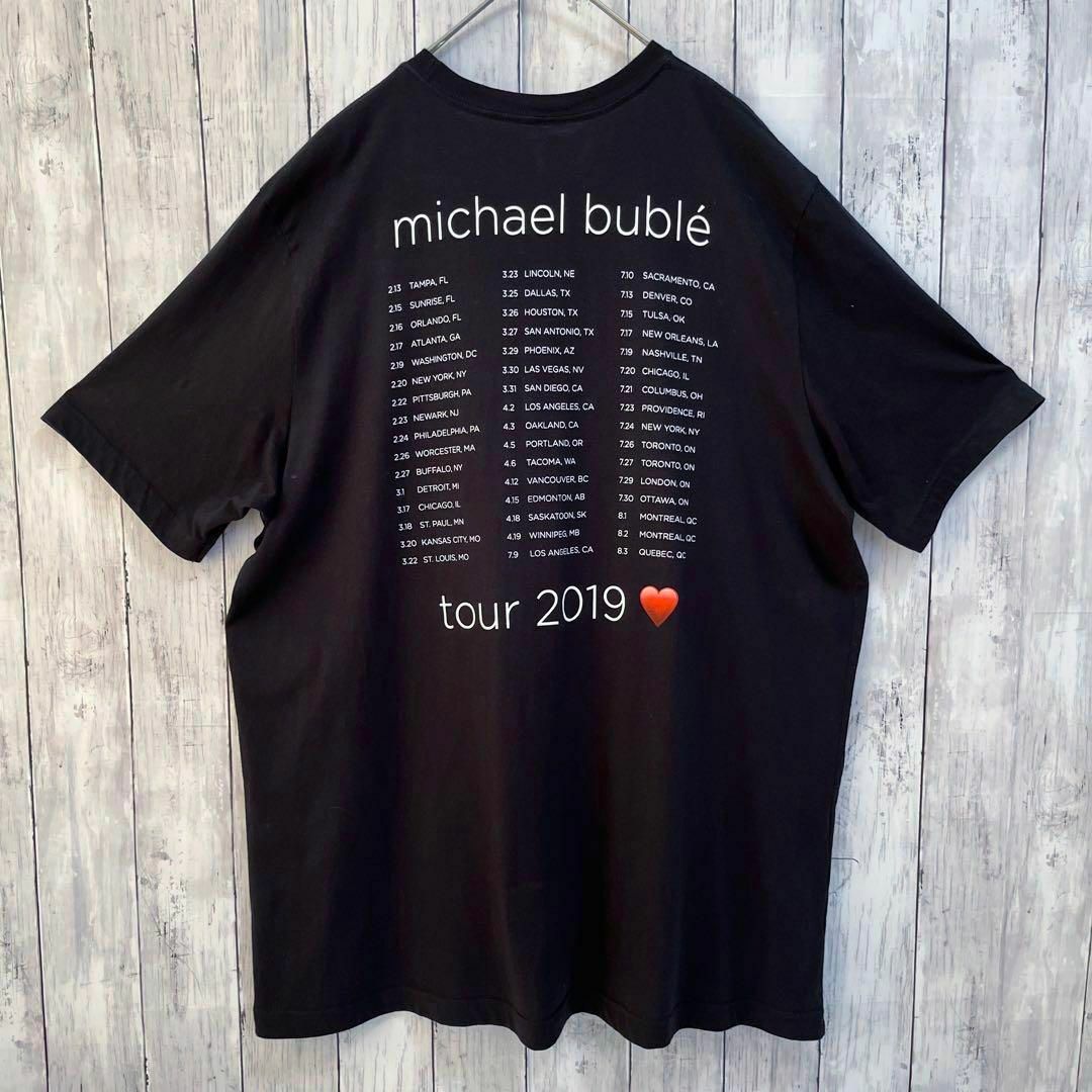 MUSIC TEE(ミュージックティー)のミュージックTシャツ古着　MICHAEL BUBLE ゆるだぼバックプリント　黒 メンズのトップス(Tシャツ/カットソー(半袖/袖なし))の商品写真