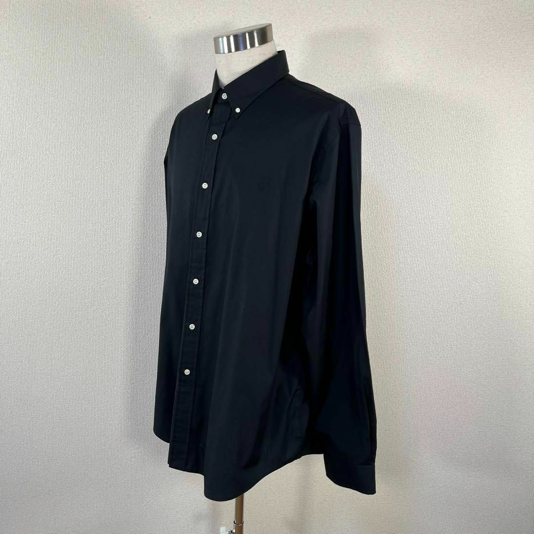 【美品】ラルフローレン　長袖 シャツ　ロゴ ポニー刺繍　ドレス　大きいサイズ　黒