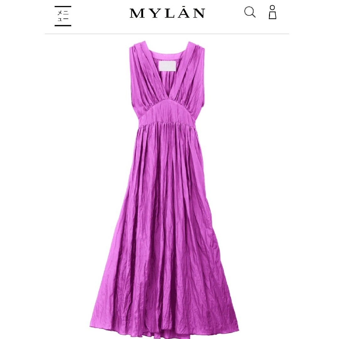 MYLAN マイラン Crinkle Maxi Dress パープル　ワンピース