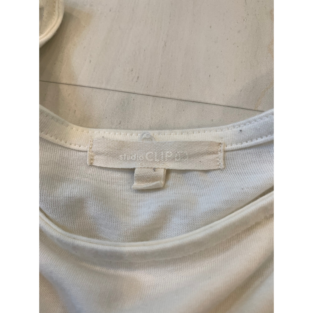 STUDIO CLIP(スタディオクリップ)のスタジオクリップ　袖フレア　プルオーバー　トップス　白　M レディースのトップス(カットソー(半袖/袖なし))の商品写真