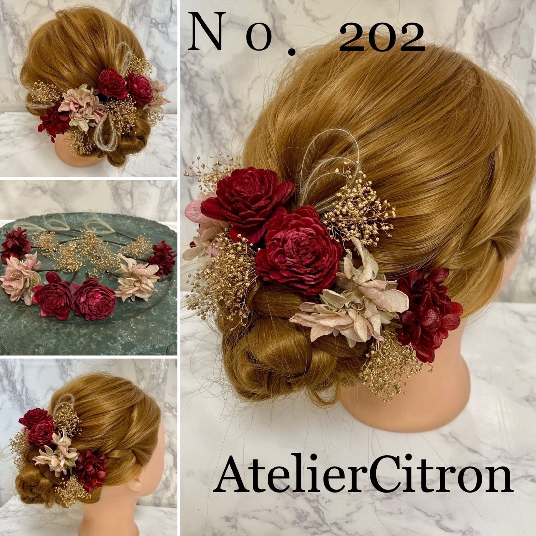 髪飾り 赤薔薇 結婚式 成人式 アンティークカラー ヘッドドレス | フリマアプリ ラクマ