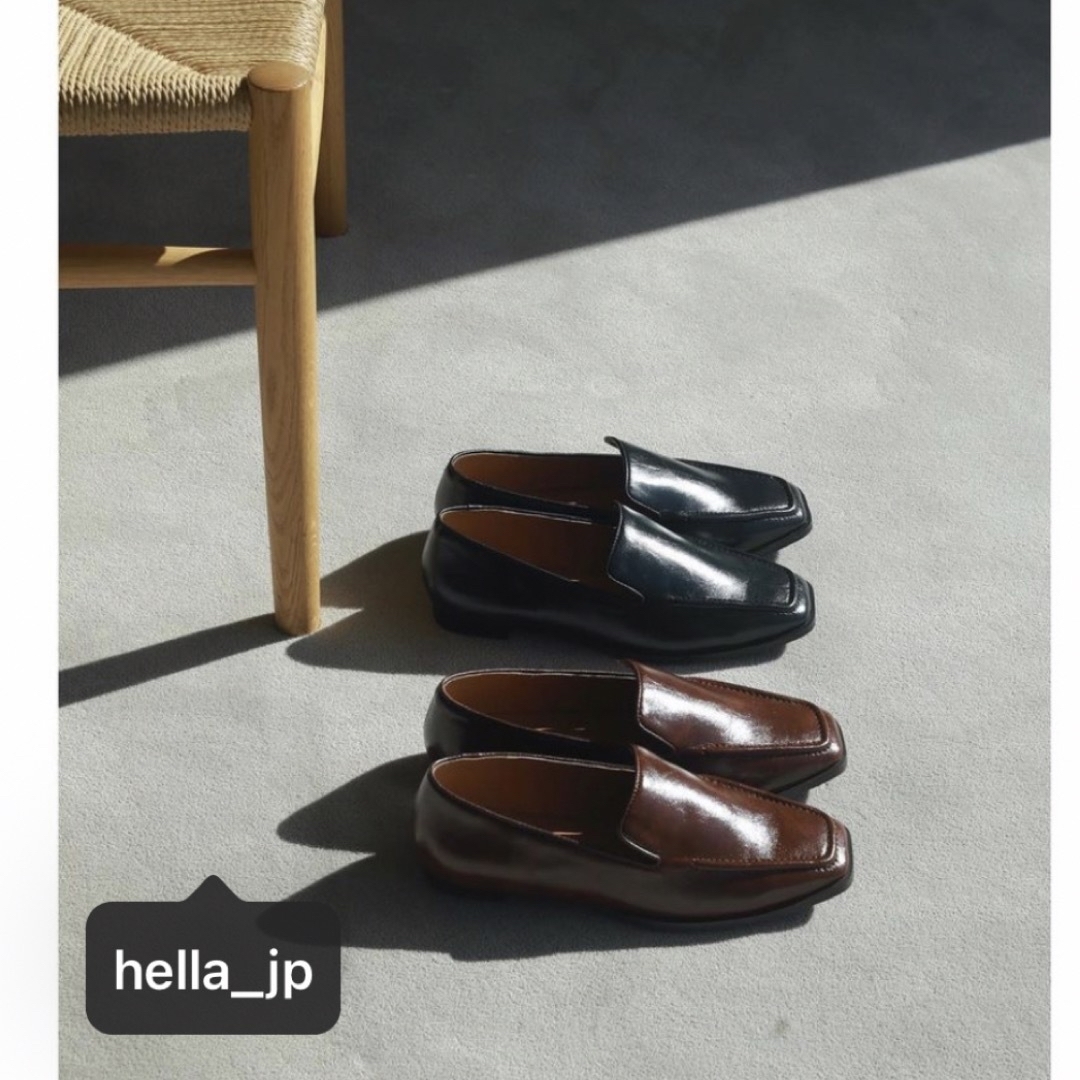 hella square toe flat loafer①