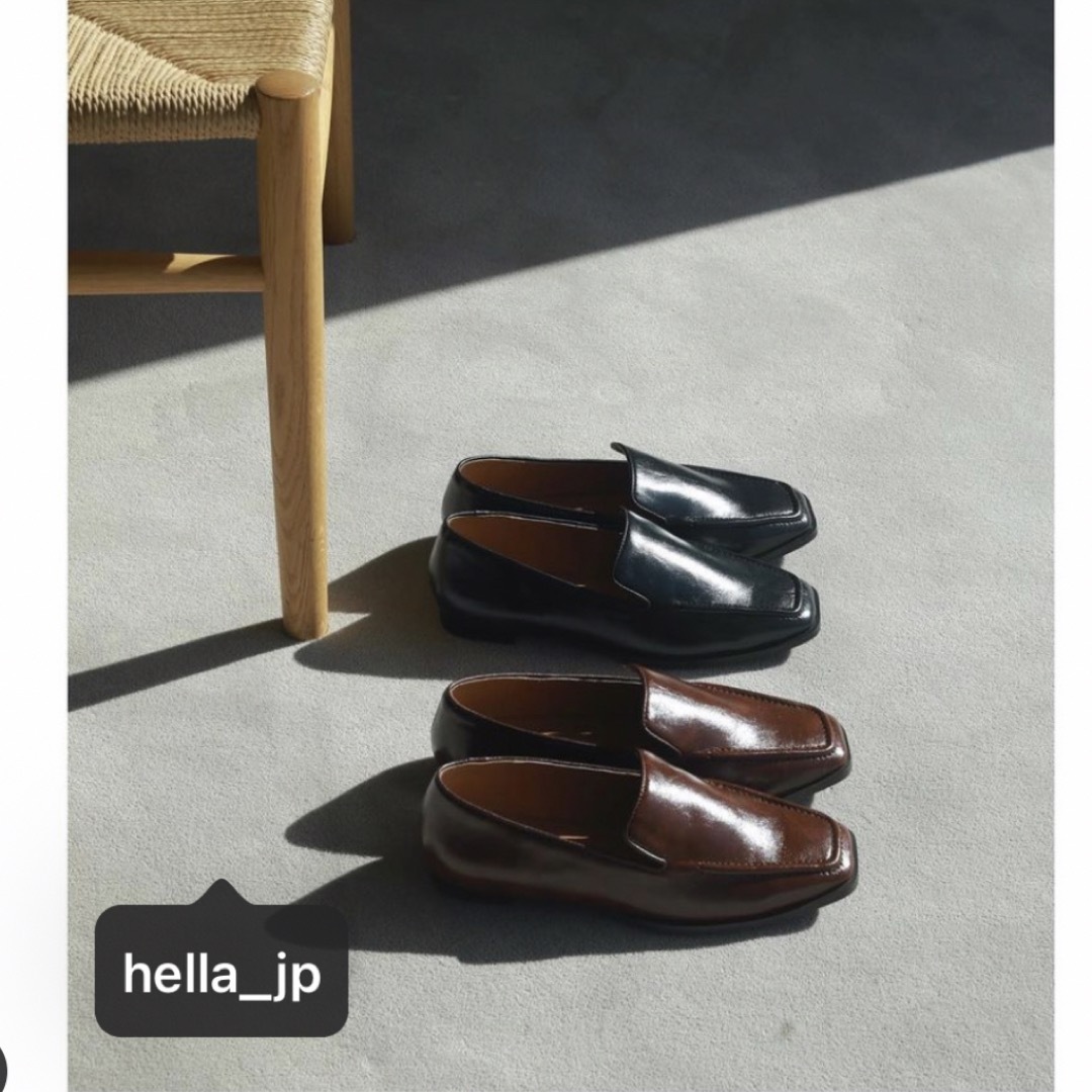hella square toe flat loafer② | フリマアプリ ラクマ