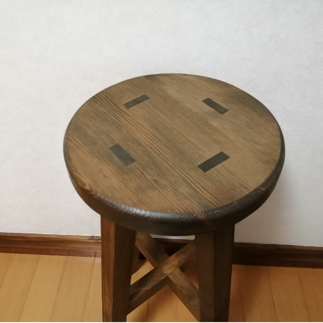 木製スツール　高さ40cm　丸椅子　stool　猫犬 4