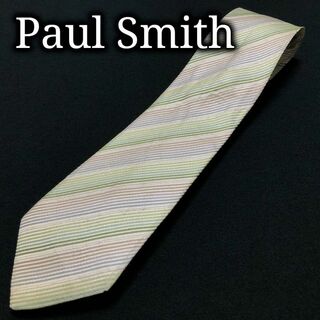 ポールスミス(Paul Smith)のポールスミス レジメンタル ライトベージュ＆グリーン ネクタイ A104-A18(ネクタイ)