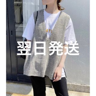 スピックアンドスパン(Spick & Span)の人気◆Spick and Span リネンツイードベスト ブラック(ベスト/ジレ)