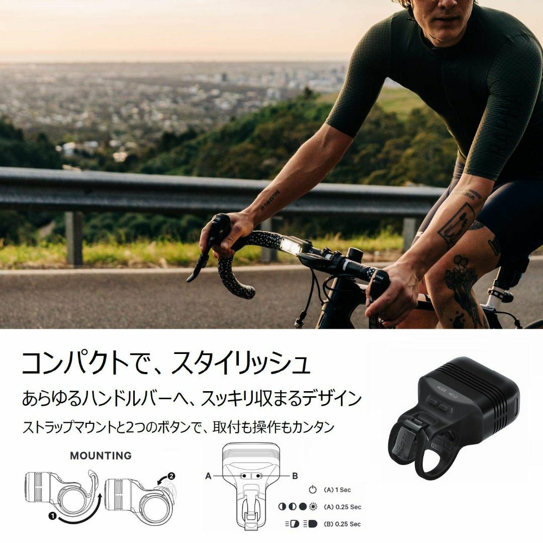 日本正規品】 KNOG(ノグ) 自転車 ライト 防水USB充電式 ワイドナロ