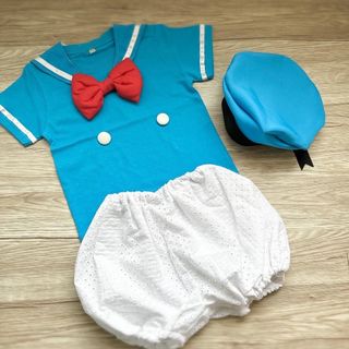 ドナルドダッグ　コスプレ　夏用　ベビー90サイズ　ディズニー　ハンドメイド(衣装一式)