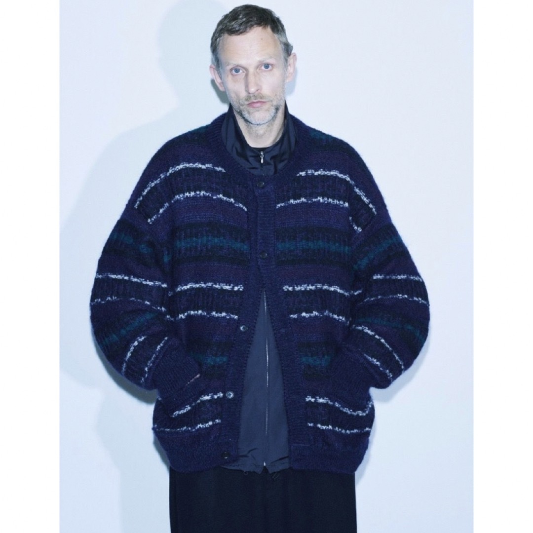 22aw Silk Mohair Fair Isle Knit Cardigan-