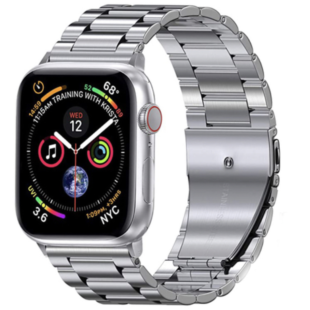 Apple Watch - Apple Watch メタリック バンド 42/44/45mm シルバーの ...