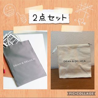 2点セット DEAN & DELUCA  カフェ　トートバッグ・ランチバッグ　(トートバッグ)