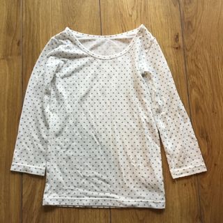 ユニクロ(UNIQLO)のUNIQLO ユニクロ　ヒートテック　長袖シャツ　90cm ドット　水玉模様　(Tシャツ/カットソー)