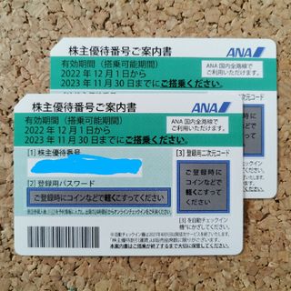 エーエヌエー(ゼンニッポンクウユ)(ANA(全日本空輸))のANA　株主優待券２枚、グループ優待券１冊(航空券)