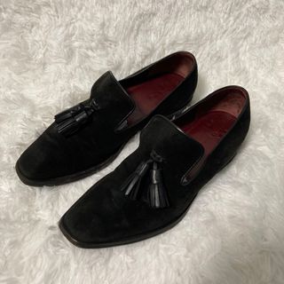 セリーヌ CELINE ローファー スエッド タッセル レザー-