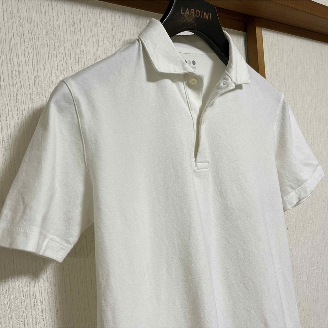 現品 THREE DOTS ポロシャツ 半袖 日本製 メンズ Sサイズ 白