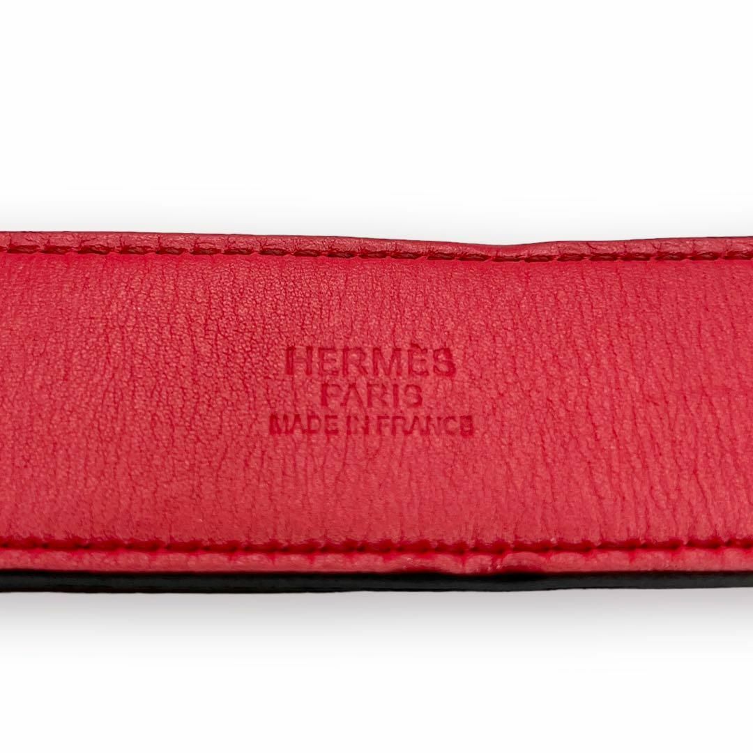 【美品】HERMES ロマンス スカーフベルト ボックスカーフ シルバー金具