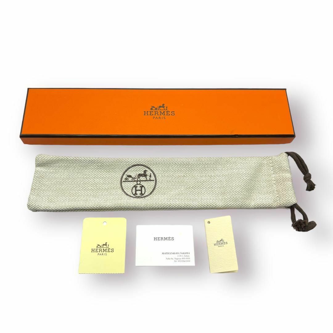 【美品】HERMES ロマンス スカーフベルト ボックスカーフ シルバー金具