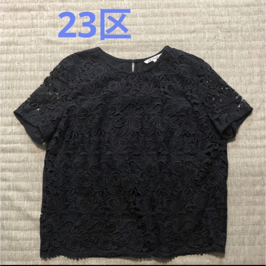 23区(ニジュウサンク)の23区　レースブラウスカットソー レディースのトップス(シャツ/ブラウス(半袖/袖なし))の商品写真