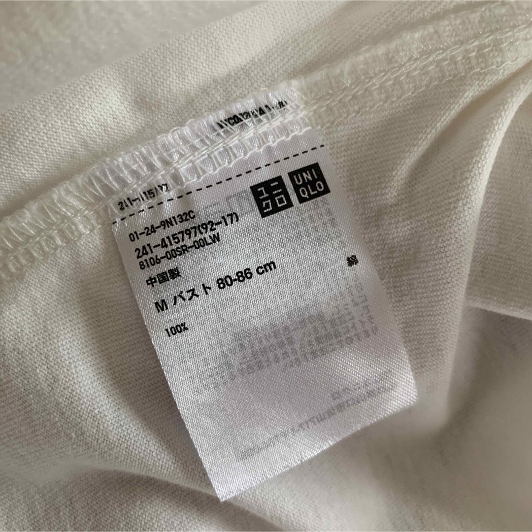 UNIQLO(ユニクロ)の白Tシャツ レディースのトップス(Tシャツ(半袖/袖なし))の商品写真