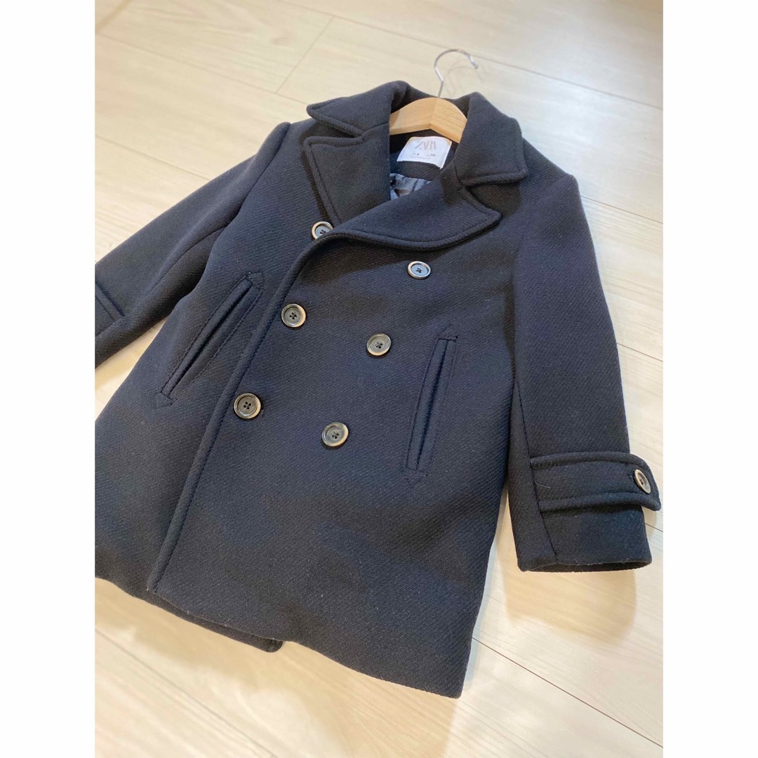 ZARA KIDS(ザラキッズ)のZARAウール混Pコート　キッズ キッズ/ベビー/マタニティのキッズ服男の子用(90cm~)(コート)の商品写真