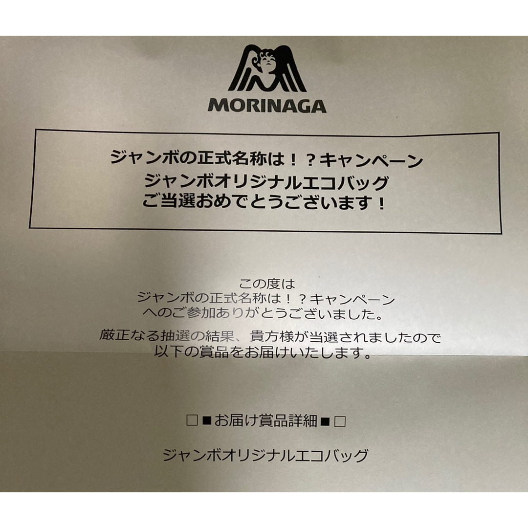 森永製菓(モリナガセイカ)のチョコモナカジャンボ　ジャンボオリジナルエコバッグ レディースのバッグ(エコバッグ)の商品写真