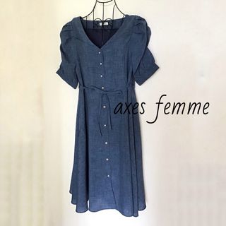 アクシーズファム(axes femme)のaxes femme 袖ボリュームワンピース Mサイズ / USED(ひざ丈ワンピース)