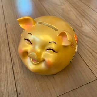 貯金箱　金の豚(置物)