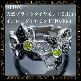 k18WG 天然 ブラックダイヤ 0.13 ct ダイヤ 0.06ct リング(リング(指輪))