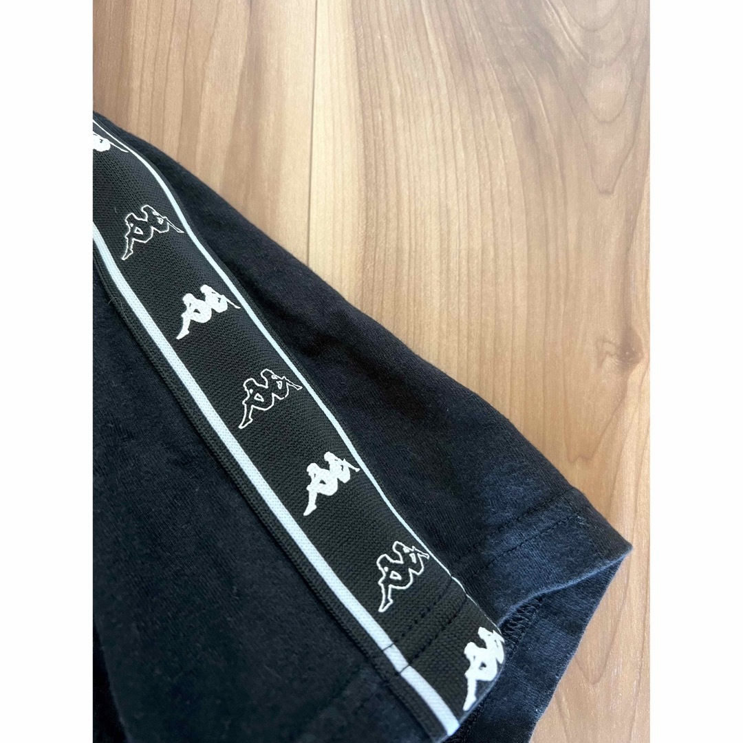 Kappa(カッパ)のKappa ラインロゴ　半袖　黒　ヴィンテージ90s 古着　レトロ　昭和 メンズのトップス(Tシャツ/カットソー(半袖/袖なし))の商品写真