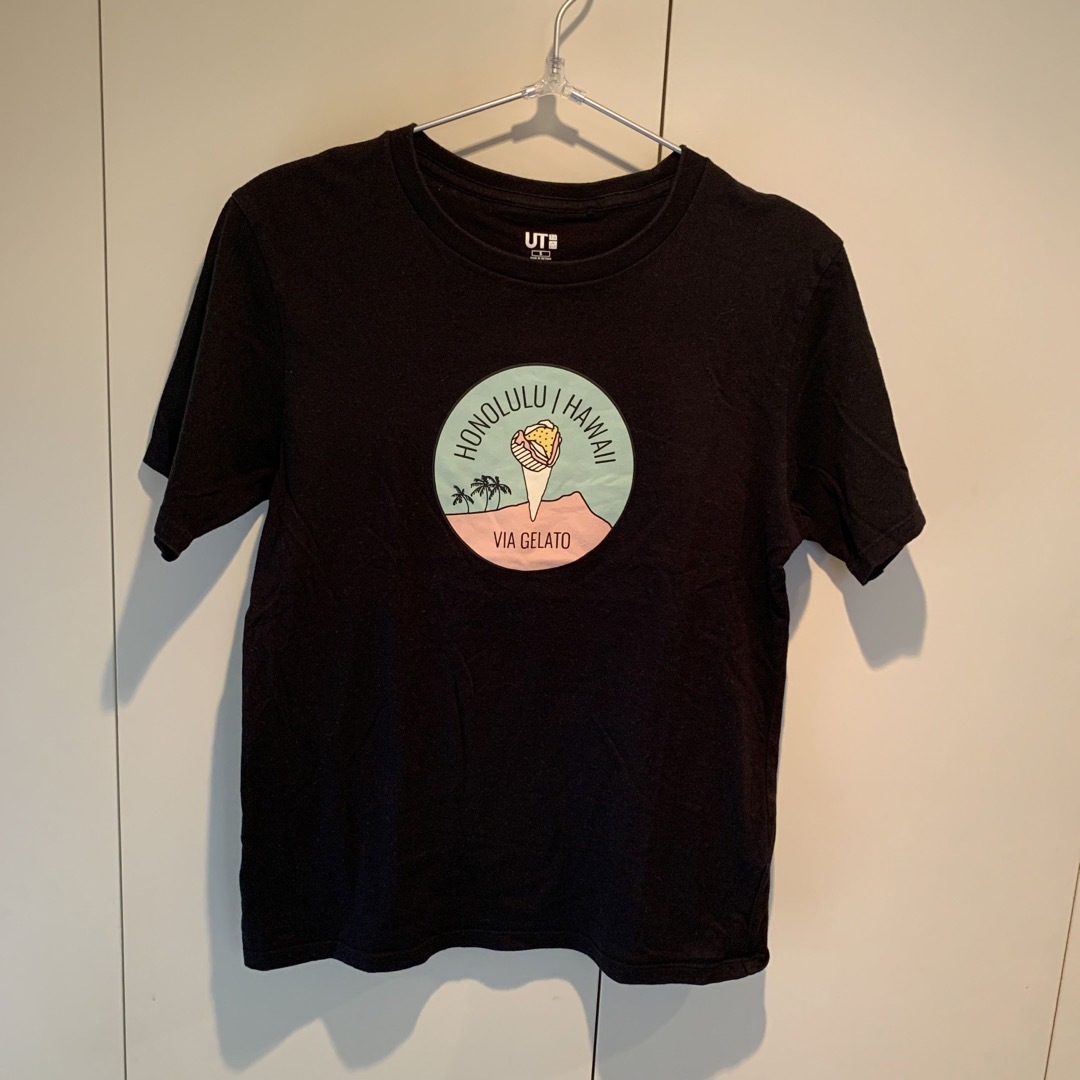 UNIQLO(ユニクロ)のUNIQLO ユニクロ　半袖Tシャツ　黒　Sサイズ レディースのトップス(Tシャツ(半袖/袖なし))の商品写真