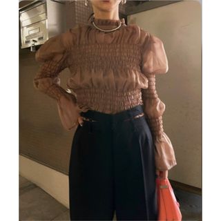 アメリヴィンテージ(Ameri VINTAGE)のAMERI SHEER VOLUME SHIRRING TOP(シャツ/ブラウス(長袖/七分))